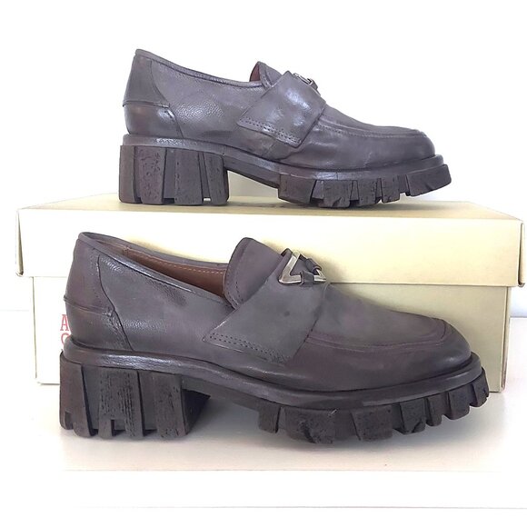 AS98 Lug Sole Slip On Handmade Leather Loafers - Size 39 (US 8.5) - Picture 2 of 8
